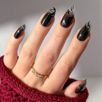 Halloween Dementor Press-On Nails | Medium Almond