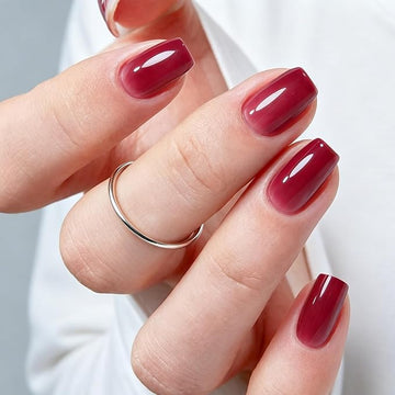Grape Purple Short Square Press-On Nails | 32 Pcs